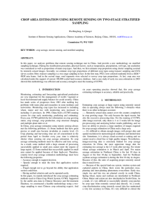 CROP AREA ESTIMATION USING REMOTE SENSING ON TWO-STAGE STRATIFIED SAMPLING ,