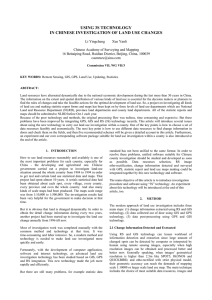 USING 3S TECHNOLOGY IN CHINESE INVESTIGATION OF LAND USE CHANGES