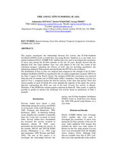 FIRE AND EL NIÑO IN BORNEO, SE ASIA KEY WORDS: PhD student