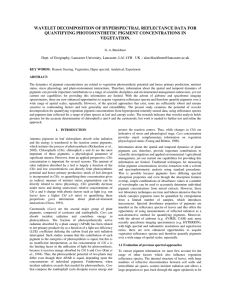 WAVELET DECOMPOSITION OF HYPERSPECTRAL REFLECTANCE DATA FOR