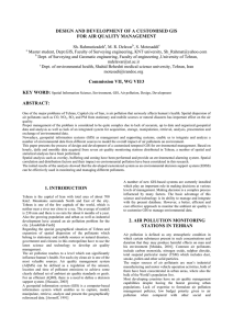 DESIGN AND DEVELOPMENT OF A CUSTOMISED GIS FOR AIR QUALITY MANAGEMENT