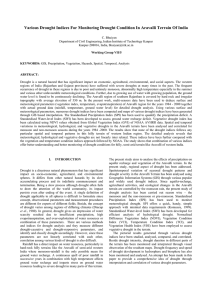 Various Drought Indices For Monitoring Drought Condition In Aravalli Terrain...