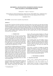 DESTRIPING AND INPAINTING OF REMOTE SENSING IMAGES USING MAXIMUM A-POSTERIORI METHOD