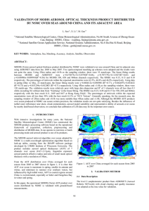 VALIDATION OF MODIS AEROSOL OPTICAL THICKNESS PRODUCT DISTRIBUTED