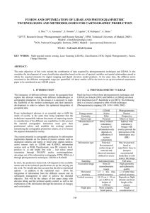 FUSION AND OPTIMIZATION OF LIDAR AND PHOTOGRAMMETRIC