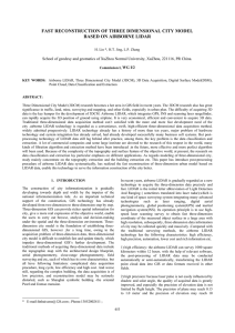 FAST RECONSTRUCTION OF THREE DIMENSIONAL CITY MODEL BASED ON AIRBORNE LIDAR