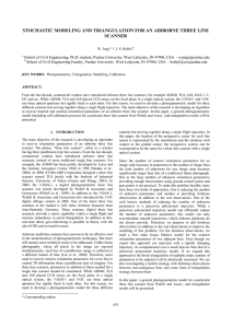 STOCHASTIC MODELING AND TRIANGULATION FOR AN AIRBORNE THREE LINE SCANNER