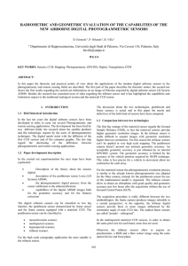 RADIOMETRIC AND GEOMETRIC EVALUATION OF THE CAPABILITIES OF THE