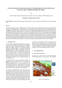 AN EVALUATION ON THE DATA QUALITY OF SRTM DEM AT... PLATEAU AREA, NORTH-WESTERN OF CHINA