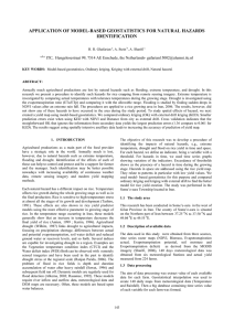 APPLICATION OF MODEL-BASED GEOSTATISTICS FOR NATURAL HAZARDS IDENTIFICATION e Netherlands-