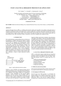 FUZZY ANALYTICAL HIERARCHY PROCESS IN GIS APPLICATION