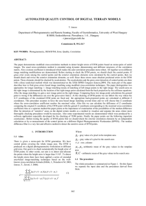 AUTOMATED QUALITY CONTROL OF DIGITAL TERRAIN MODELS