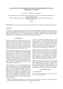 ANALYSIS ON GEOGRAPHICAL CHANGES AND RESEARCH ON SPATIO- TEMPORAL PATTERNS