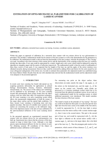 ESTIMATION OF OPTO-MECHANICAL PARAMETERS FOR CALIBRATION OF LASER SCANNERS