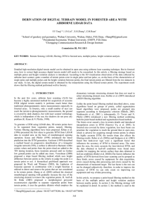 DERIVATION OF DIGITAL TERRAIN MODEL IN FORESTED AREA WITH