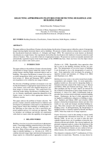 SELECTING APPROPRIATE FEATURES FOR DETECTING BUILDINGS AND BUILDING PARTS