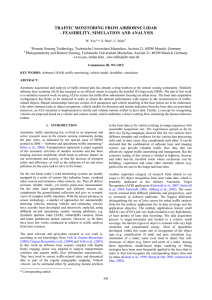 TRAFFIC MONITORING FROM AIRBORNE LIDAR – FEASIBILITY, SIMULATION AND ANALYSIS