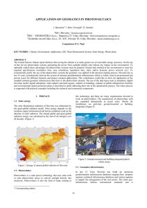 APPLICATION OF GEOMATICS IN PHOTOVOLTAICS