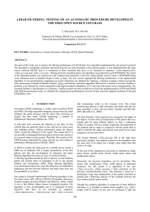 LIDAR FILTERING: TESTING OF AN AUTOMATIC PROCEDURE DEVELOPED IN