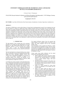 INTENSITY NORMALIZATION BY INCIDENCE ANGLE AND RANGE OF FULL-WAVEFORM LIDAR DATA