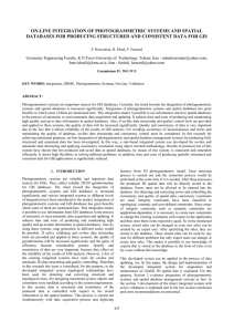 ON-LINE INTEGRATION OF PHOTOGRAMMETRIC SYSTEMS AND SPATIAL