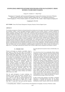 KNOWLEDGE-ORIENTED SENSOR WEB FOR DISASTER MANAGEMENT: FROM SENSING TO DECISION MAKING