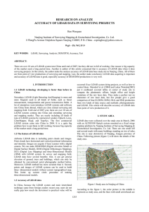 RESEARCH ON ANALYZE ACCURACY OF LIDAR DATA IN SURVEYING PROJECTS