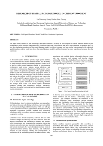 RESEARCH ON SPATIAL DATABASE MODEL IN GRID ENVIRONMENT