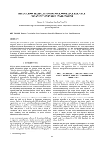 RESEARCH ON SPATIAL INFORMATION/KNOWLEDGE RESOURCE ORGANIZATION IN GRID ENVIRONMENT