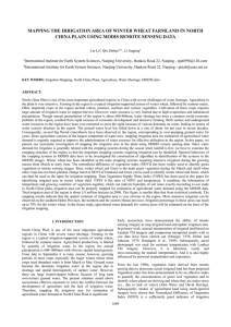 MAPPING THE IRRIGATION AREA OF WINTER WHEAT FARMLAND IN NORTH