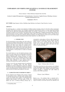 COMPARISON AND VERIFICATION OF OPTICAL 3-D SURFACE MEASUREMENT SYSTEMS