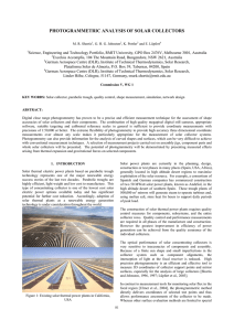 PHOTOGRAMMETRIC ANALYSIS OF SOLAR COLLECTORS