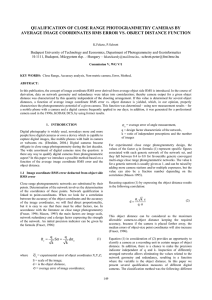 QUALIFICATION OF CLOSE RANGE PHOTOGRAMMETRY CAMERAS BY