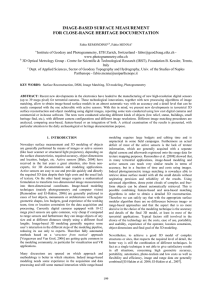 IMAGE-BASED SURFACE MEASUREMENT FOR CLOSE-RANGE HERITAGE DOCUMENTATION