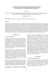 INTEGRATING PHOTOGRAMMETRIC TECHNOLOGIES AND GEODETIC METHODS FOR 3D MODELING