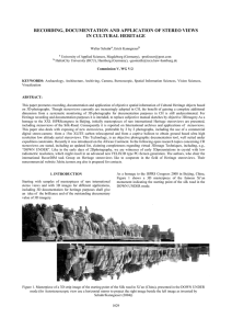 RECORDING, DOCUMENTATION AND APPLICATION OF STEREO VIEWS IN CULTURAL HERITAGE