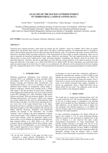 ANALYSIS OF THE BACKSCATTERED ENERGY IN TERRESTRIAL LASER SCANNING DATA