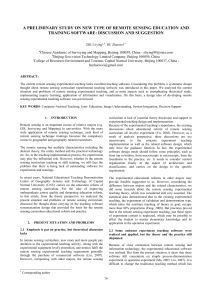 A PRELIMINARY STUDY ON NEW TYPE OF REMOTE SENSING EDUCATION... TRAINING SOFTWARE: DISCUSSION AND SUGGESTION