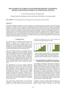 DEVELOPMENT OF CURRICULUM OF PHOTOGRAMMETRY AND REMOTE