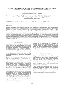 QUANTITATIVE ANALYSIS OF LAND SURFACE TEMPERATURE-VEGETATION