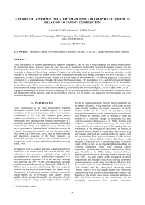 A MODELING APPROACH FOR STUDYING FOREST CHLOROPHYLL CONTENT IN