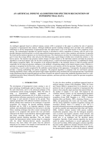 AN ARTIFICIAL IMMUNE ALGORITHM FOR SPECTRUM RECOGNITION OF HYPERSPECTRAL DATA