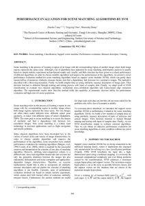 PERFORMANCE EVALUATION FOR SCENE MATCHING ALGORITHMS BY SVM