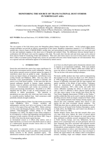 MONITORING THE SOURCE OF TRANS-NATIONAL DUST STORMS IN NORTH EAST ASIA