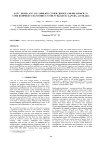 LONG TERM LAND USE AND LAND COVER CHANGE AND ITS... COOL TEMPERATE RAINFOREST IN THE STRZELECKI RANGES, AUSTRALIA