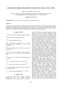 GENERALIZED MODEL FOR REMOTELY SENSED DATA PIXEL-LEVEL FUSION