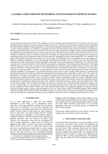 A GLOBAL CROP GROWTH MONITORING SYSTEM BASED ON REMOTE SENSING