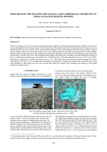 RESEARCH ON THE REASONS FOR ANGULI LAKE′S SHRINKAGE AND DRYING... USING SATELLITE REMOTE SENSING