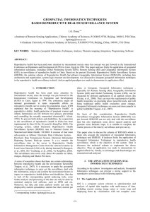 GEOSPATIAL INFORMATICS TECHNIQUES BASED REPRODUCTIVE HEALTH SURVEILLANCE SYSTEM