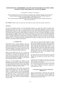 ESTIMATION OF ATMOSPHERIC COLUMN AND NEAR SURFACE WATER VAPOR